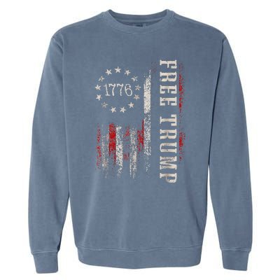 Free Donald Trump Republican Support Pro Trump Garment-Dyed Sweatshirt