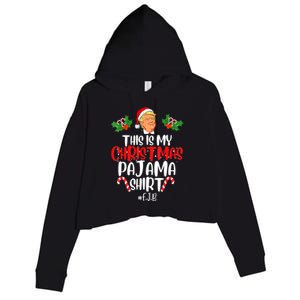 Funny Donald Trump Santa This Is My Christmas Pajama Gift Crop Fleece Hoodie