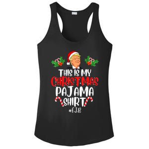 Funny Donald Trump Santa This Is My Christmas Pajama Gift Ladies PosiCharge Competitor Racerback Tank