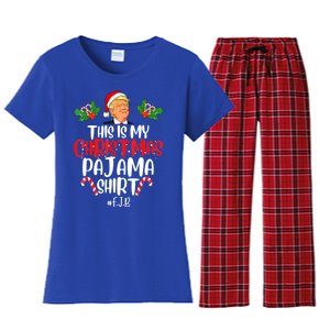 Funny Donald Trump Santa This Is My Christmas Pajama Gift Women's Flannel Pajama Set