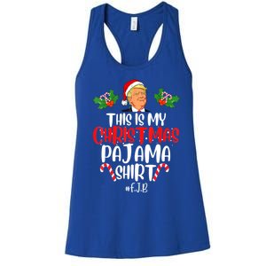 Funny Donald Trump Santa This Is My Christmas Pajama Gift Women's Racerback Tank