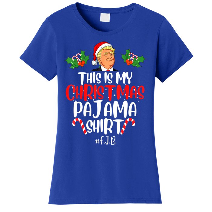 Funny Donald Trump Santa This Is My Christmas Pajama Gift Women's T-Shirt