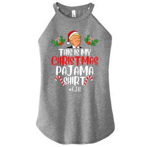 Funny Donald Trump Santa This Is My Christmas Pajama Gift Women's Perfect Tri Rocker Tank