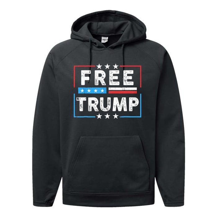 Free Donald Trump Republican Support Performance Fleece Hoodie