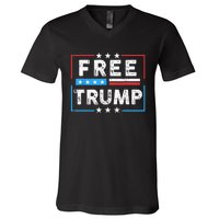 Free Donald Trump Republican Support V-Neck T-Shirt