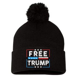 Free Donald Trump Republican Support Pom Pom 12in Knit Beanie