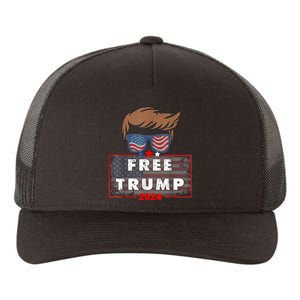 Free Donald Trump Republican Support Pro Trump American Flag Yupoong Adult 5-Panel Trucker Hat