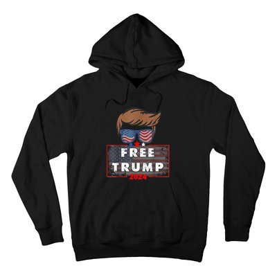 Free Donald Trump Republican Support Pro Trump American Flag Hoodie