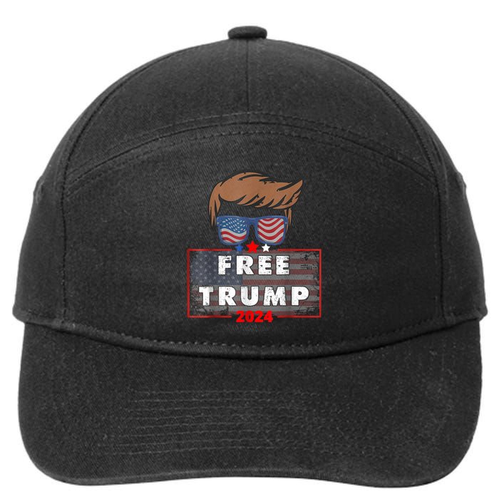 Free Donald Trump Republican Support Pro Trump American Flag 7-Panel Snapback Hat