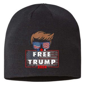 Free Donald Trump Republican Support Pro Trump American Flag Sustainable Beanie