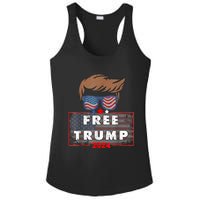 Free Donald Trump Republican Support Pro Trump American Flag Ladies PosiCharge Competitor Racerback Tank