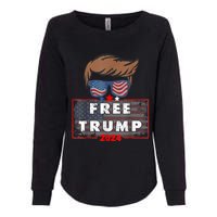 Free Donald Trump Republican Support Pro Trump American Flag Womens California Wash Sweatshirt