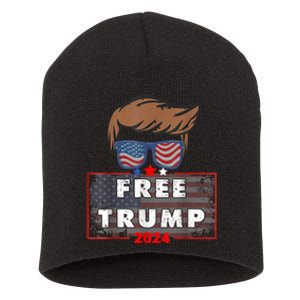 Free Donald Trump Republican Support Pro Trump American Flag Short Acrylic Beanie