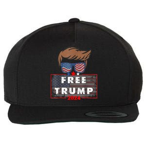 Free Donald Trump Republican Support Pro Trump American Flag Wool Snapback Cap