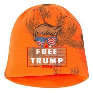 Free Donald Trump Republican Support Pro Trump American Flag Kati - Camo Knit Beanie