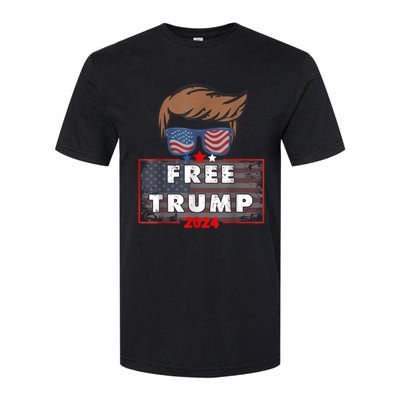 Free Donald Trump Republican Support Pro Trump American Flag Softstyle® CVC T-Shirt