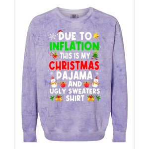 Funny Due To Inflation This Is My Ugly Sweater For Christmas Gift Colorblast Crewneck Sweatshirt