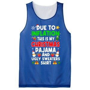 Funny Due To Inflation This Is My Ugly Sweater For Christmas Gift Mesh Reversible Basketball Jersey Tank