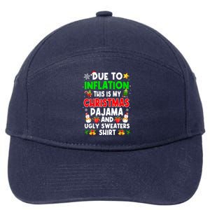 Funny Due To Inflation This Is My Ugly Sweater For Christmas Gift 7-Panel Snapback Hat