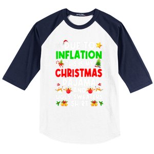 Funny Due To Inflation This Is My Ugly Sweater For Christmas Gift Baseball Sleeve Shirt