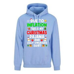 Funny Due To Inflation This Is My Ugly Sweater For Christmas Gift Unisex Surf Hoodie