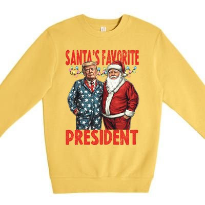 Funny Donald Trump SantaS Favorite President Humor Gift Premium Crewneck Sweatshirt