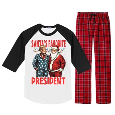 Funny Donald Trump SantaS Favorite President Humor Gift Raglan Sleeve Pajama Set