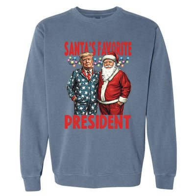 Funny Donald Trump SantaS Favorite President Humor Gift Garment-Dyed Sweatshirt