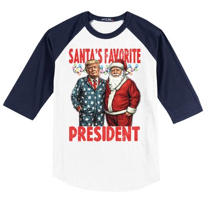 Funny Donald Trump SantaS Favorite President Humor Gift Baseball Sleeve Shirt