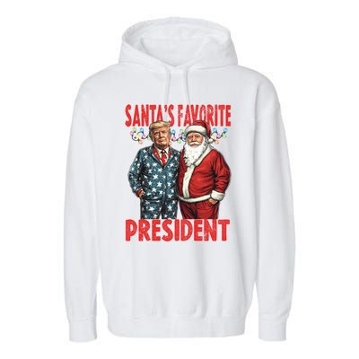 Funny Donald Trump SantaS Favorite President Humor Gift Garment-Dyed Fleece Hoodie