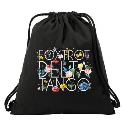 Foxtrots Delta Tangos Floral Funny Foxtrot Delta Tango Drawstring Bag