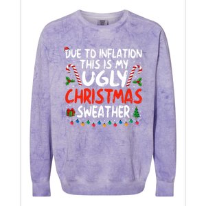 Funny Due To Inflation This Is My Ugly Sweater For Christmas Cute Gift Colorblast Crewneck Sweatshirt