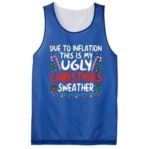 Funny Due To Inflation This Is My Ugly Sweater For Christmas Cute Gift Mesh Reversible Basketball Jersey Tank