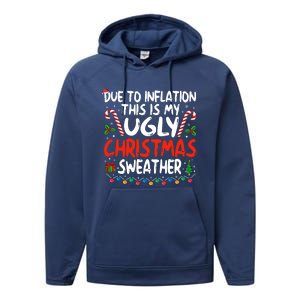 Funny Due To Inflation This Is My Ugly Sweater For Christmas Cute Gift Performance Fleece Hoodie