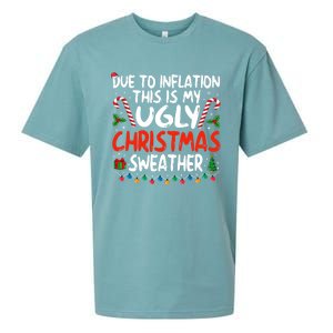 Funny Due To Inflation This Is My Ugly Sweater For Christmas Cute Gift Sueded Cloud Jersey T-Shirt