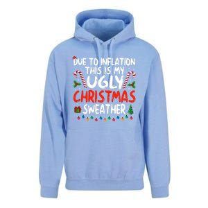 Funny Due To Inflation This Is My Ugly Sweater For Christmas Cute Gift Unisex Surf Hoodie