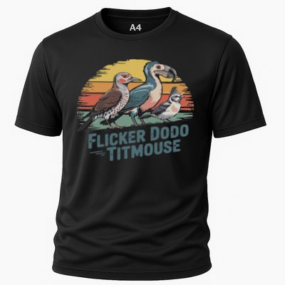 Flicker Dodo Titmouse Funny Retro Bird Lovers Design Cooling Performance Crew T-Shirt