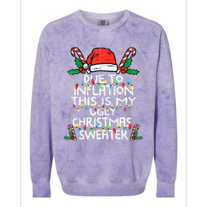 Funny Due to Inflation Ugly Christmas Sweaters  Colorblast Crewneck Sweatshirt