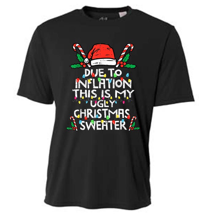 Funny Due to Inflation Ugly Christmas Sweaters  Cooling Performance Crew T-Shirt