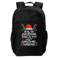 Funny Due to Inflation Ugly Christmas Sweaters  Daily Commute Backpack