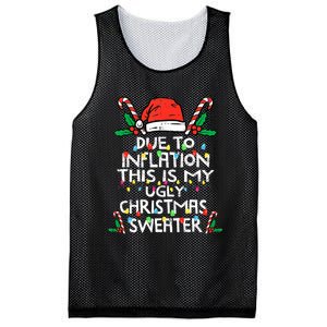 Funny Due to Inflation Ugly Christmas Sweaters  Mesh Reversible Basketball Jersey Tank