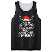 Funny Due to Inflation Ugly Christmas Sweaters  Mesh Reversible Basketball Jersey Tank