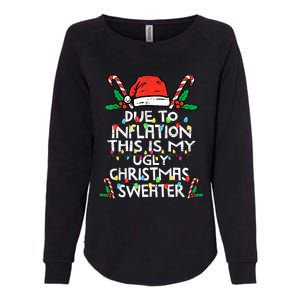 Funny Due to Inflation Ugly Christmas Sweaters  Womens California Wash Sweatshirt