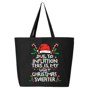 Funny Due to Inflation Ugly Christmas Sweaters  25L Jumbo Tote