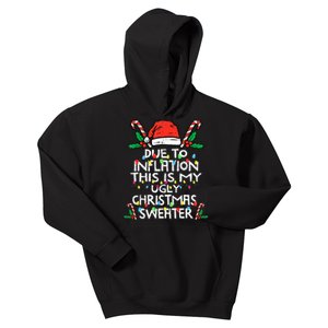 Funny Due to Inflation Ugly Christmas Sweaters  Kids Hoodie