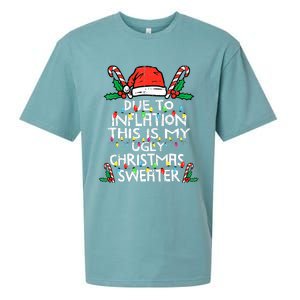 Funny Due to Inflation Ugly Christmas Sweaters  Sueded Cloud Jersey T-Shirt