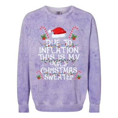 Funny Due To Inflation This Is My Ugly Sweater For Christmas Cool Gift Colorblast Crewneck Sweatshirt