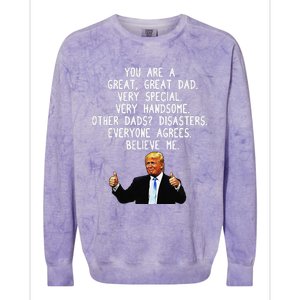 Funny Donald Trump Fathers Day Gag Gift Conservative Dad Colorblast Crewneck Sweatshirt