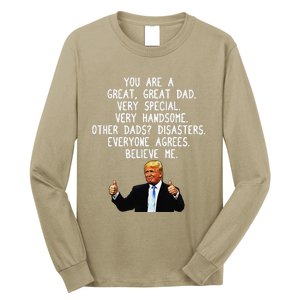 Funny Donald Trump Fathers Day Gag Gift Conservative Dad Long Sleeve Shirt