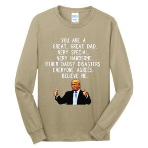 Funny Donald Trump Fathers Day Gag Gift Conservative Dad Tall Long Sleeve T-Shirt